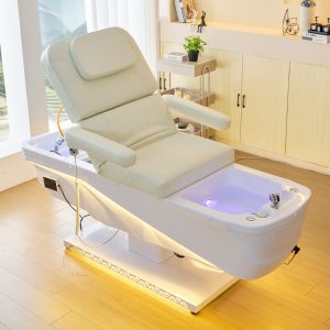 Fully Adjustable Elite Massage/Facial/Japanese-Korean Head Spa Shampoo Bed W/ Pedicure Bath