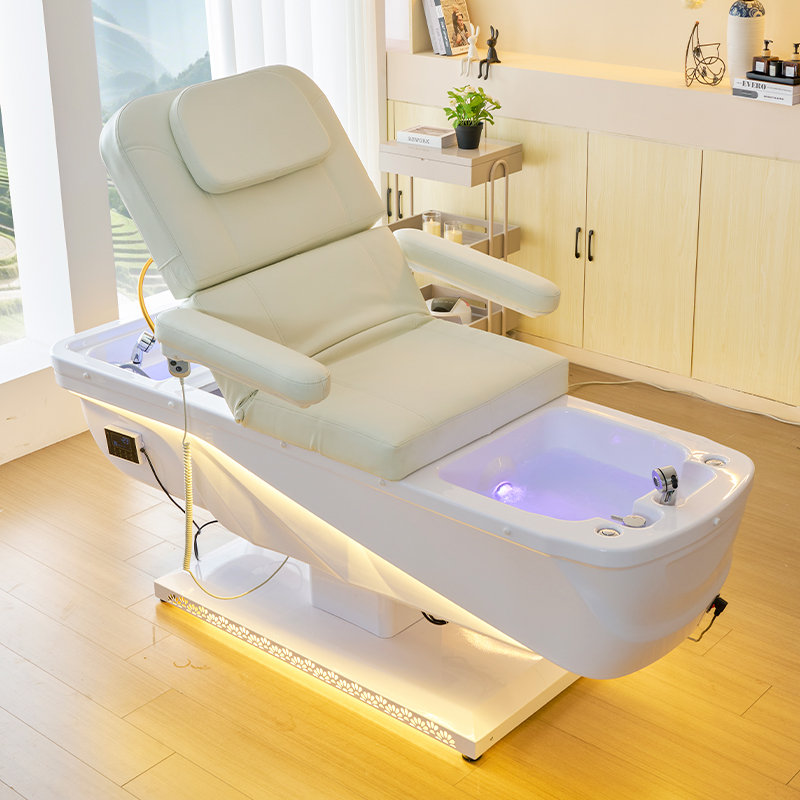 Fully Adjustable Elite Massage/Facial/Japanese-Korean Head Spa Shampoo Bed W/ Pedicure Bath