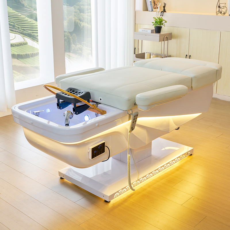 Fully Adjustable Elite Massage/Facial/Japanese-Korean Head Spa Shampoo Bed W/ Pedicure Bath - Image 6