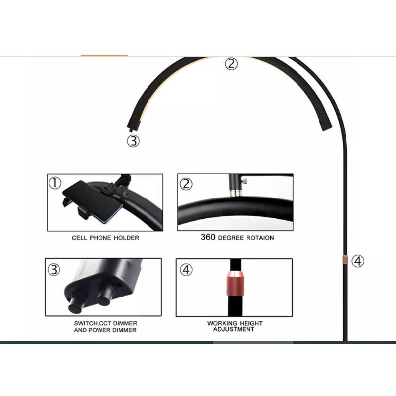 Half Moon LED Lash Light With Stand - Image 6